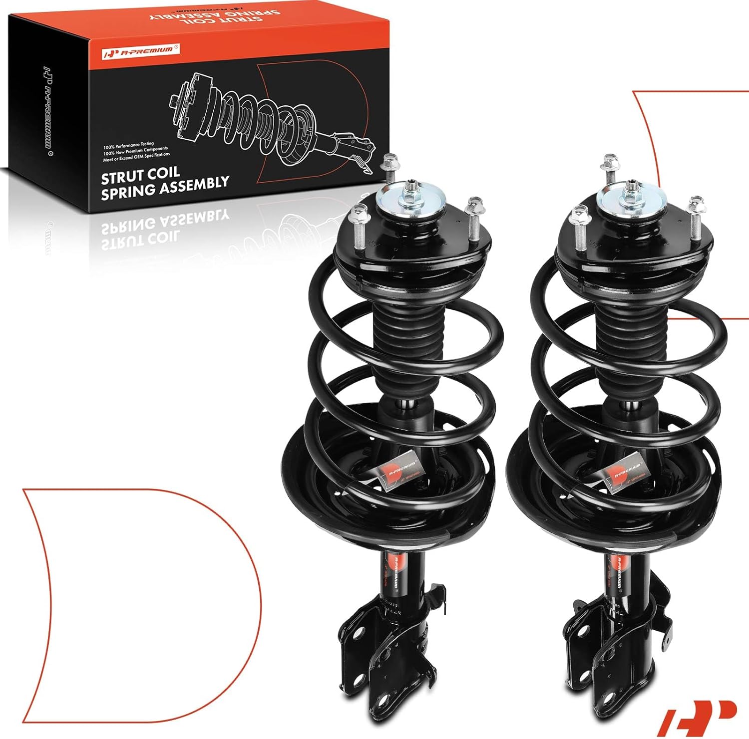 A-Premium Front Struts Compatible with Honda Ridgeline 2006-2014 - 2x Replacement Suspension Complete Strut Assembly Shock with Coil Spring