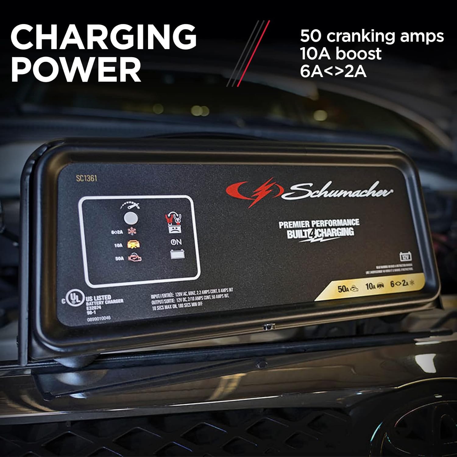 Schumacher SC1361 Fully Automatic Battery Charger, Maintainer, and Starter – 50 Amp/10 Amp, 12V - Car, SUV, and Small Trucks : Automotive