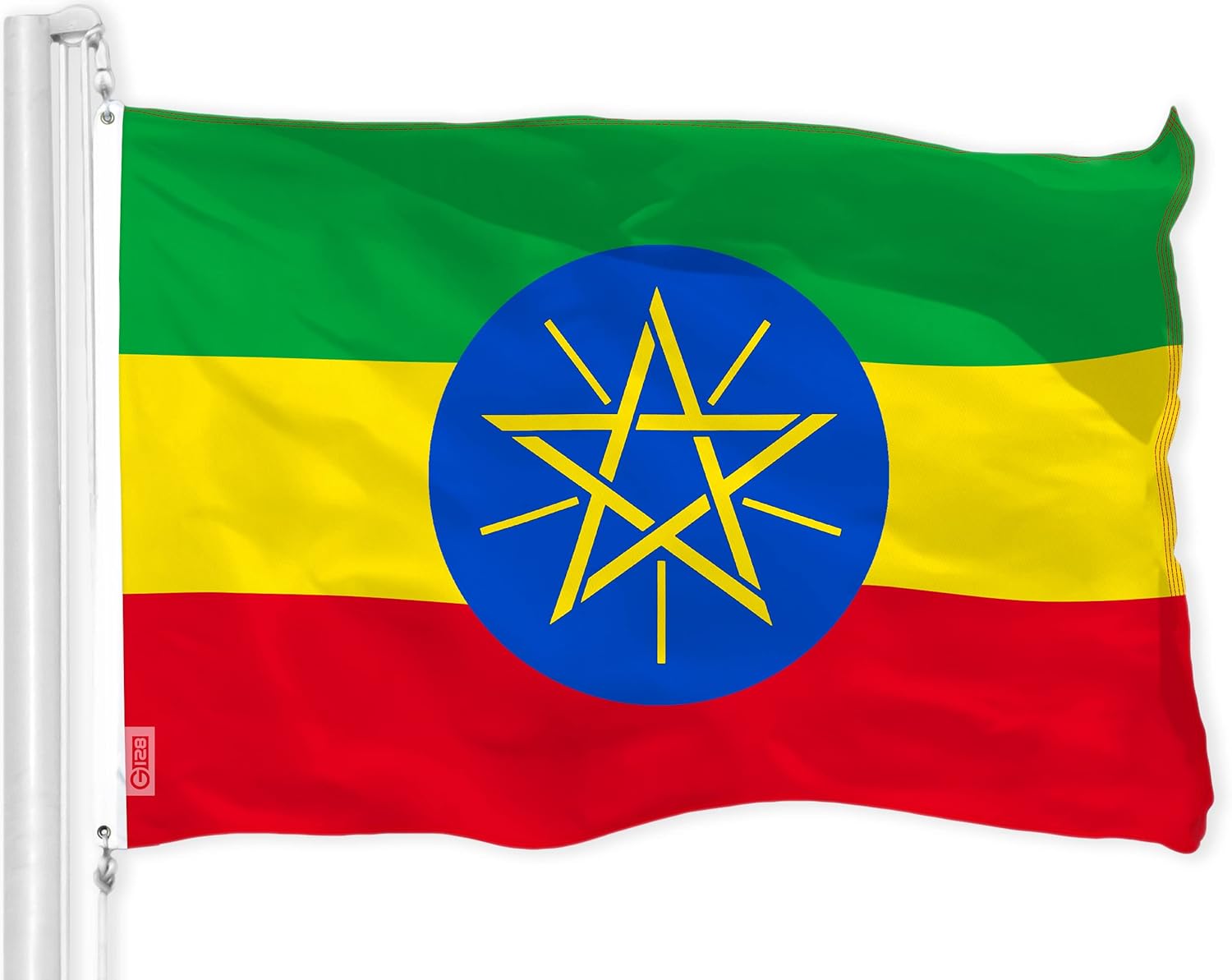USA American & Ethiopia Ethiopian Flags 3x5 FT Combo Printed 150D Polyester By G128