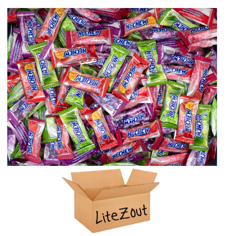 HI-CHEW Variety Bundle, 4 great Flavors, Strawberry, mango, green apple, Grape, 170 pieces bulk, by Litezout
