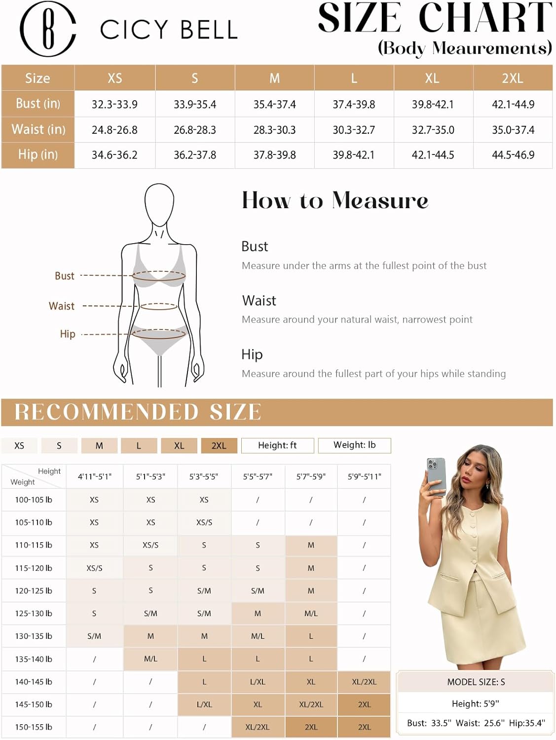 Cicy Bell Womens Summer 2 Piece Outfits Crew Neck Sleeveless Fitted Blazer Vest Matching Sets Work Mini Skirt Suit Sets - Image 8