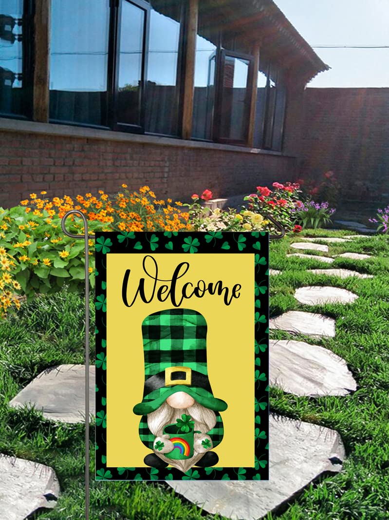 St. Patrick's Day Gartenflagge Mit Kleeblatt & Hundepfote – Doppelseitig, Sackleinen, 30,5 X 45,7 Cm Für Draußen