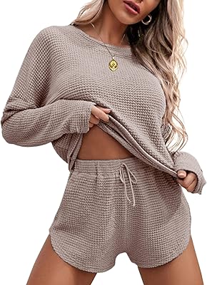 Womens Waffle Knit Pajama Set