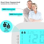 Blood Pressure Monitor - Automatic Upper Arm BP Monitor Wide Cuff (22-42cm), Blue Backlit LCD, USB/Battery Powered for Home Use (White)