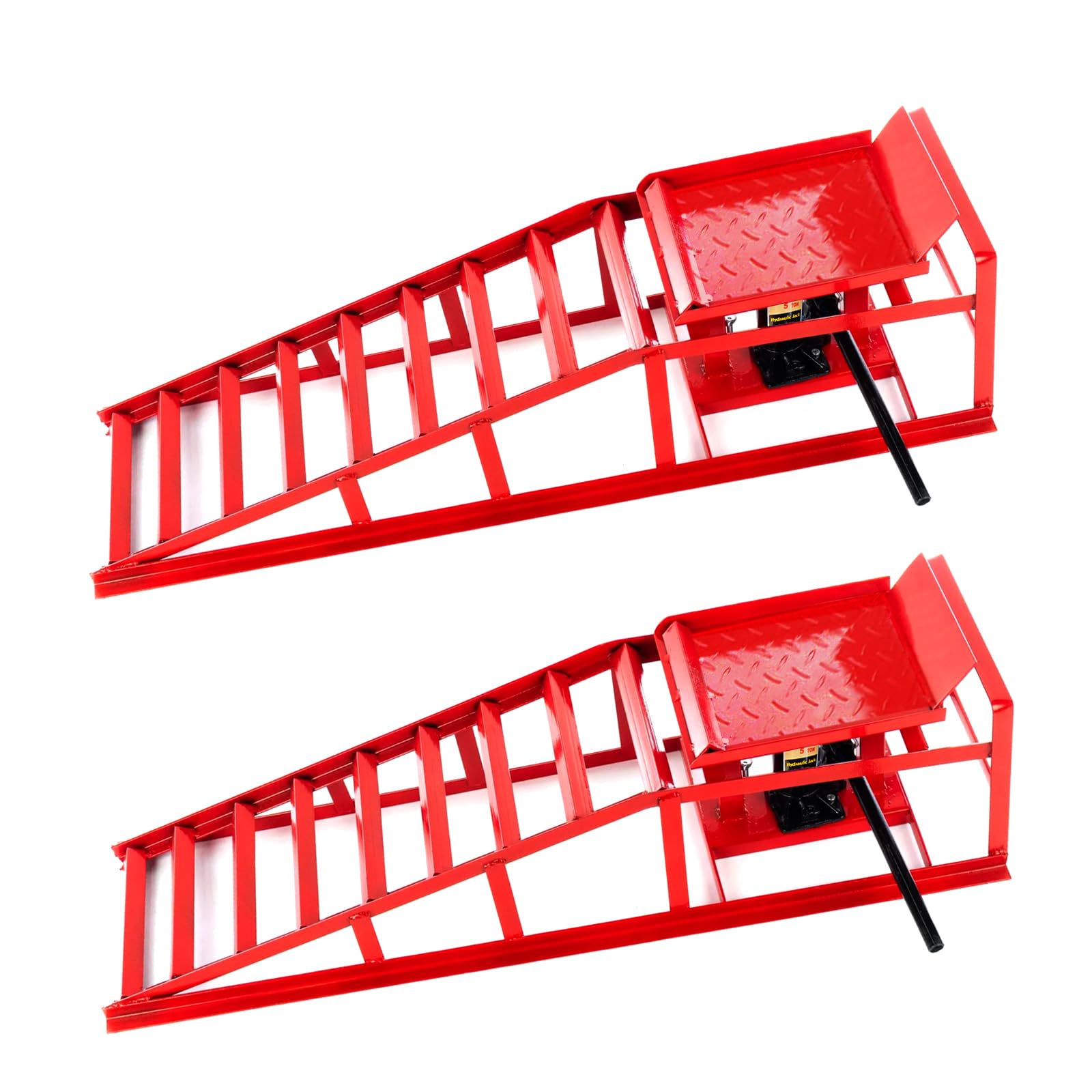 FIREND Auffahrrampe hydraulisch Wagenheber 5000kg Rampe Verladerampe 5T STRONGLIFT ST5T 2Stk.