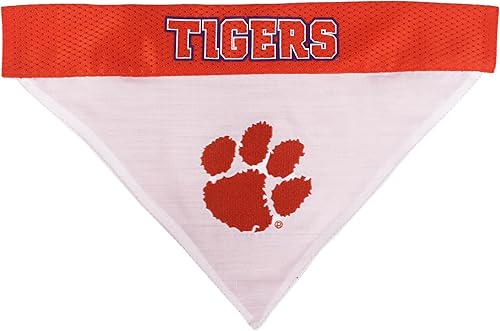 Miniatura 179 de Pets First Accesorios universitarios para mascotas, bandana reversible, Clemson Tigers, L/XL