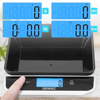 Duronic KS100 BK Digital Kitchen Scale With Mixing Bowl, 5kg, 1.2L, Black