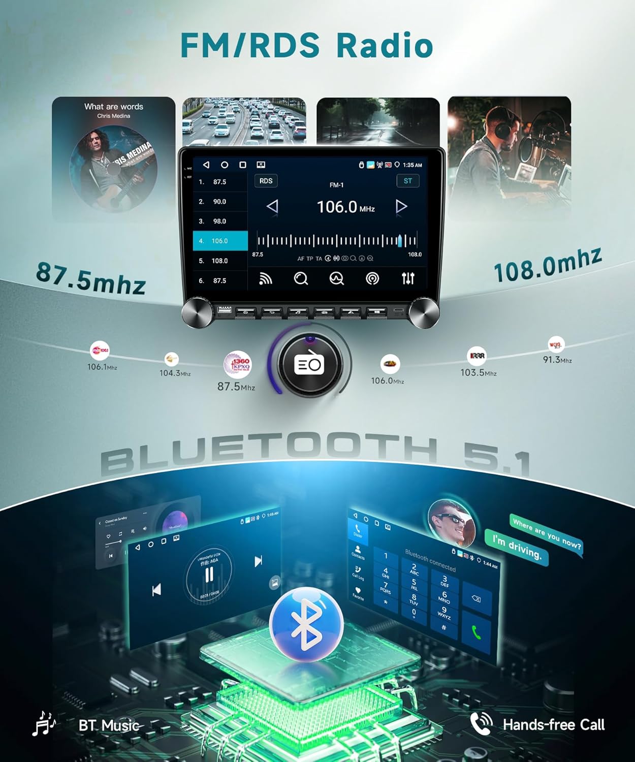 4G+64G Car Radio Stereo for Ford Mondeo 2009-2012, Android Car Stereo, Sellrich 10" 1280P Touchscreen with DSP/32EQ Wireless Carplay Android Auto,BT5.0 GPS 5G WiFi FM/RDS SWC Backup Camera