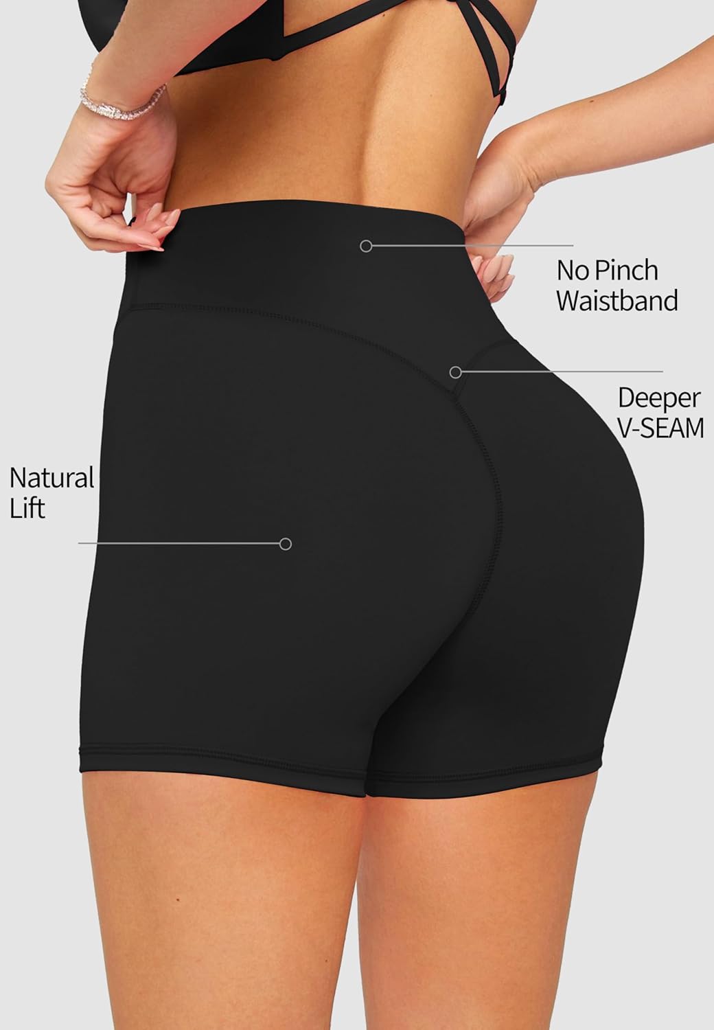 Olmlmt Workout Biker Shorts for Women High Waisted No Front Seam Booty Gym Running Yoga Shorts - 4.5 Inches - Image 4