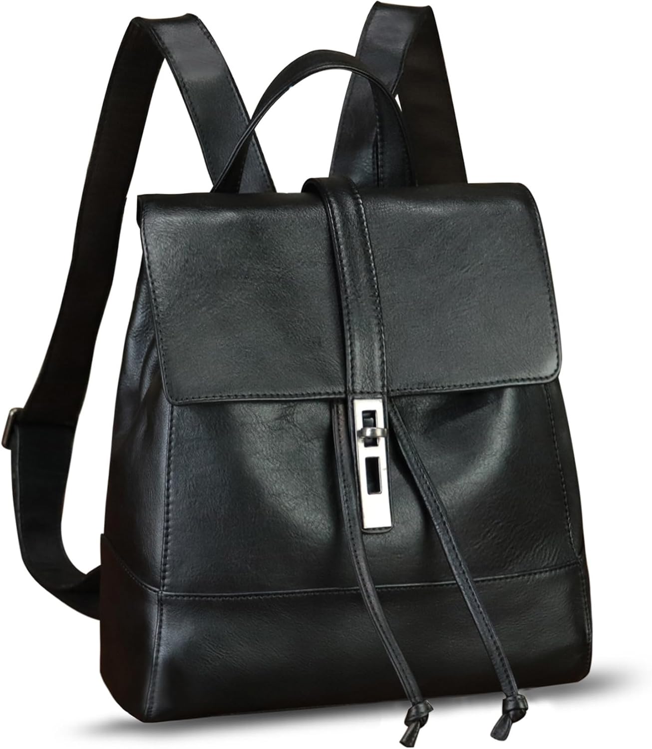 LRTO Genuine Leather Backpack Purse for Women Vintage Casual Daypack Back Bag Handmade Knapsack Western Rucksack Satchel (Brown)