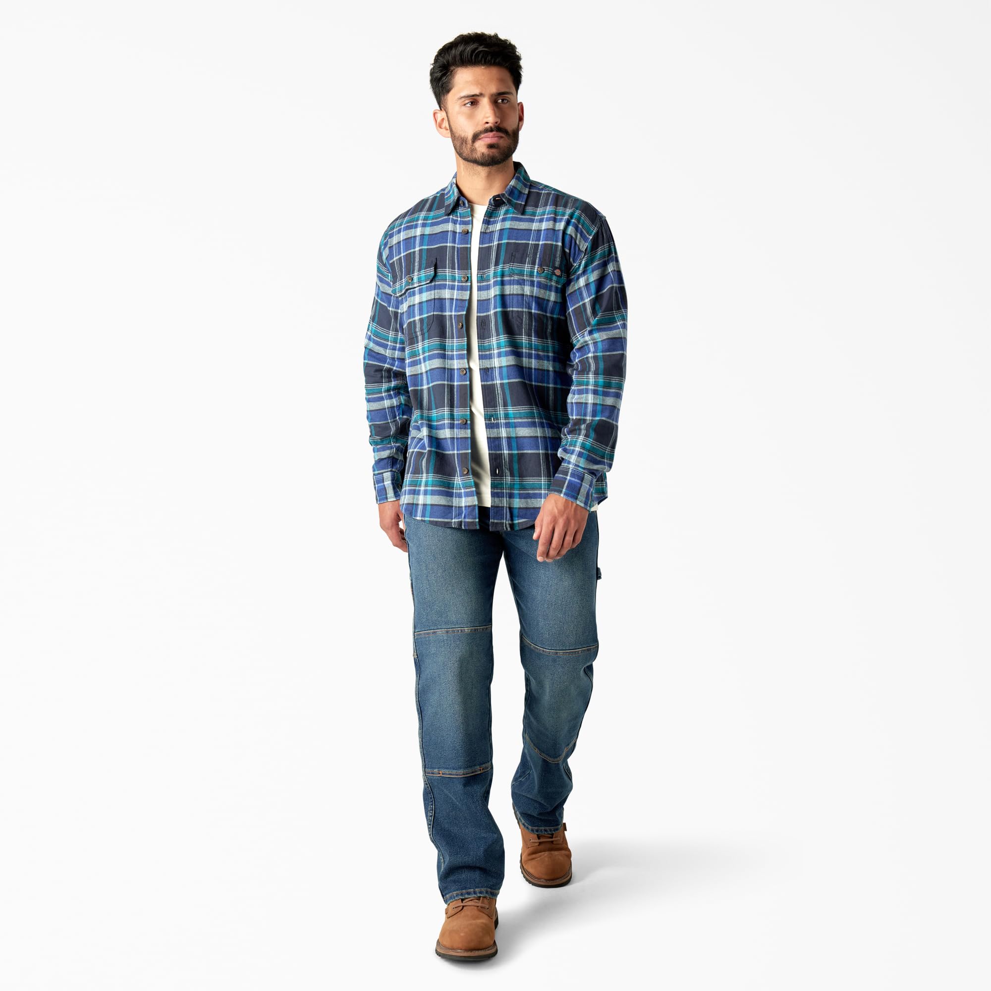 Dickies Mens L/S Flex Flannel Shirt Camicia da Uomo in Flanella Flex L/S Uomo