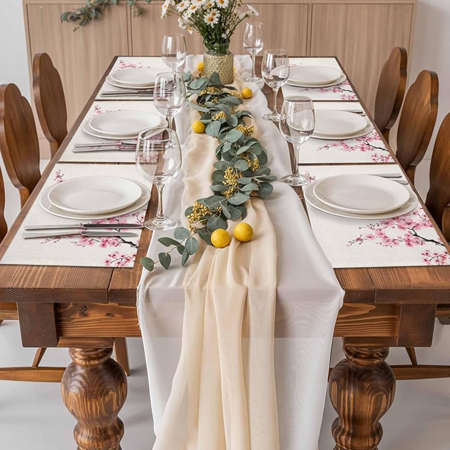 Amazon.com: Japanese Style Set of 6 Placemats Heat-Proof Table