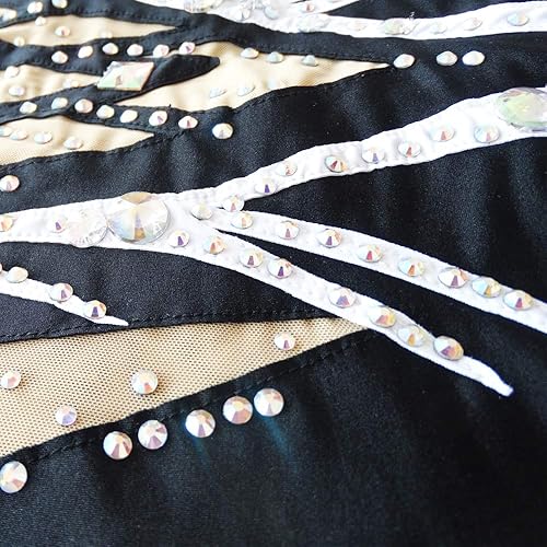 Miniatura 5 de LIUHUO Mallas de gimnasia rítmica para clubes de gimnasia para adolescentes y mujeres, leotardos sin mangas para equipo deportivo