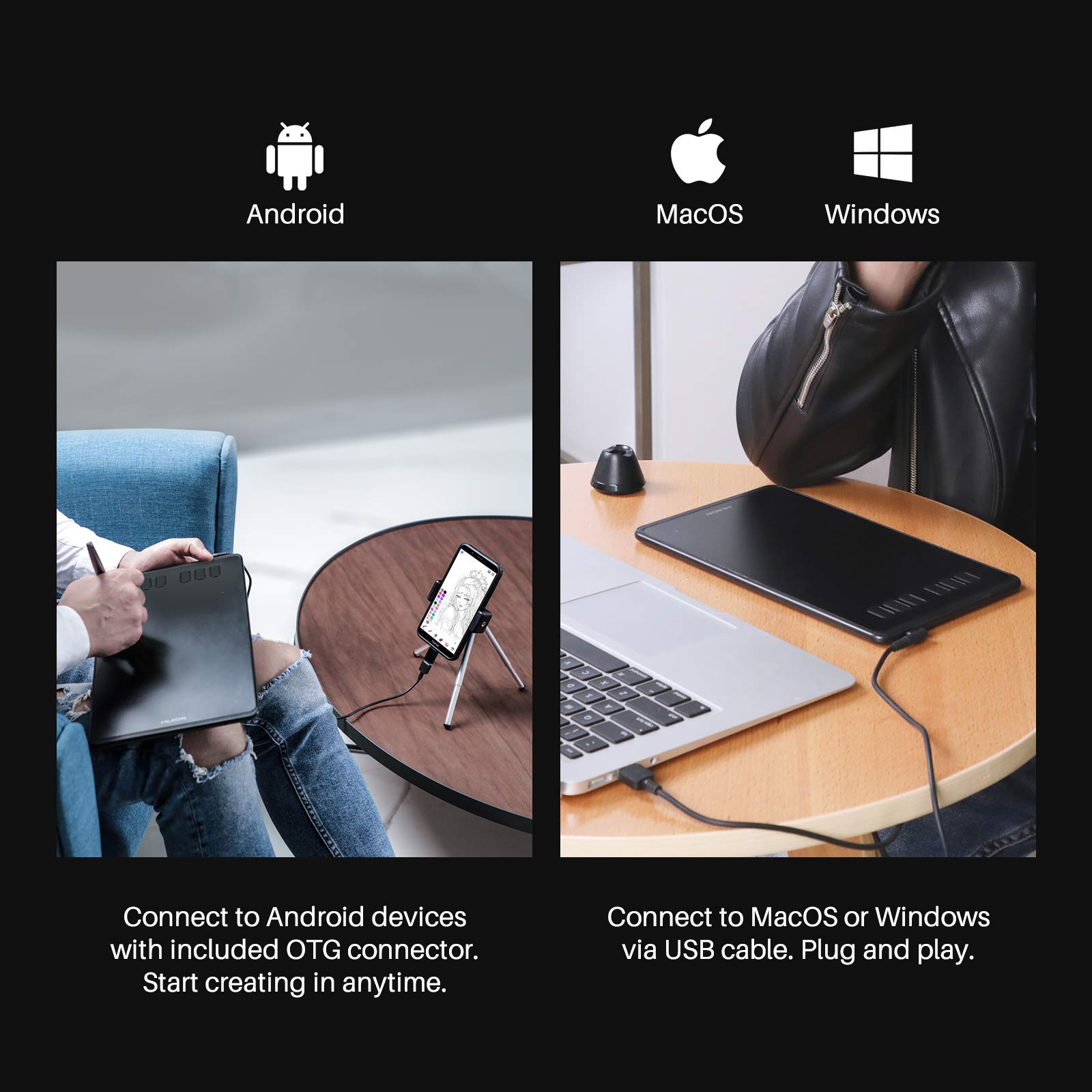 HUION Inspiroy H640P Graphics Drawing Tablet with BatteryFree Stylus