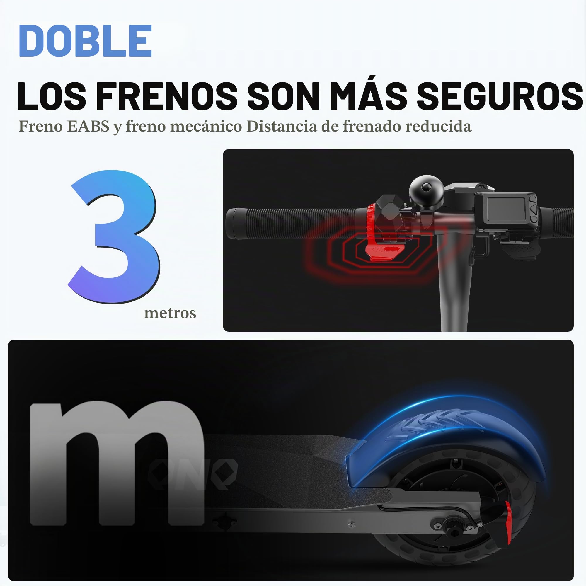Patinete Eléctrico, Motor 500W, Patinete Plegable 8'', Velocidad Máx. 25 km/h, Autonomía 12-15 km, Pantalla LED, para Niños, Adolescentes y Adultos