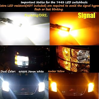 Alla Lighting T25 3457 3157 Switchback LED Turn Signal Lights Dual Color 6000K White/Amber Yellow 12V 4157NAK 3457AK 4057 3057 3757AK 5702AK 4157AK Extremely Super Bright 2835 28-SMD Upgrade