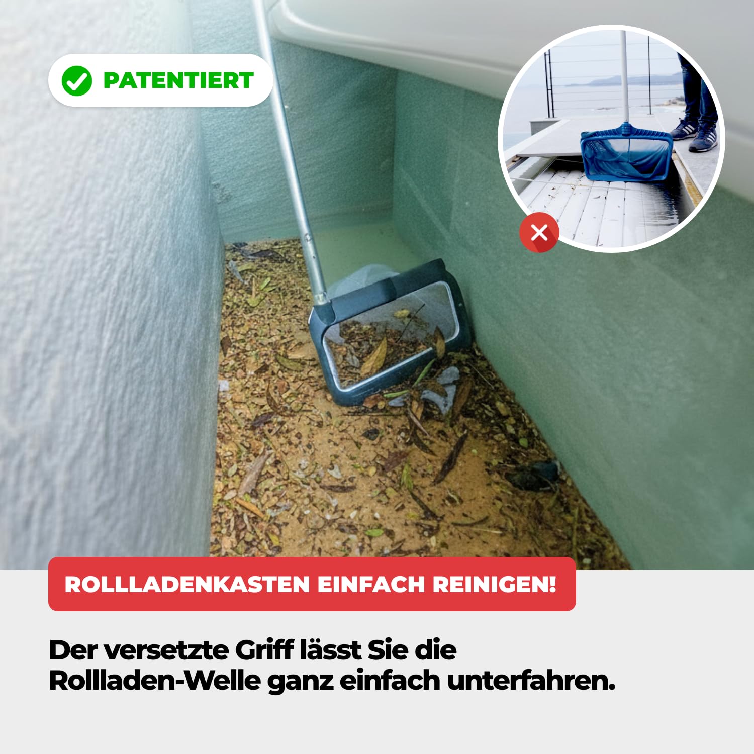 NODI Net+ | Professioneller 3-in-1 Poolkescher | Poolboden, Oberfläche & Unterflur-Rollladenkasten | Belastbarkeit 32 kg | Austauschbares Netz | Nachhaltig & Wirtschaftlich