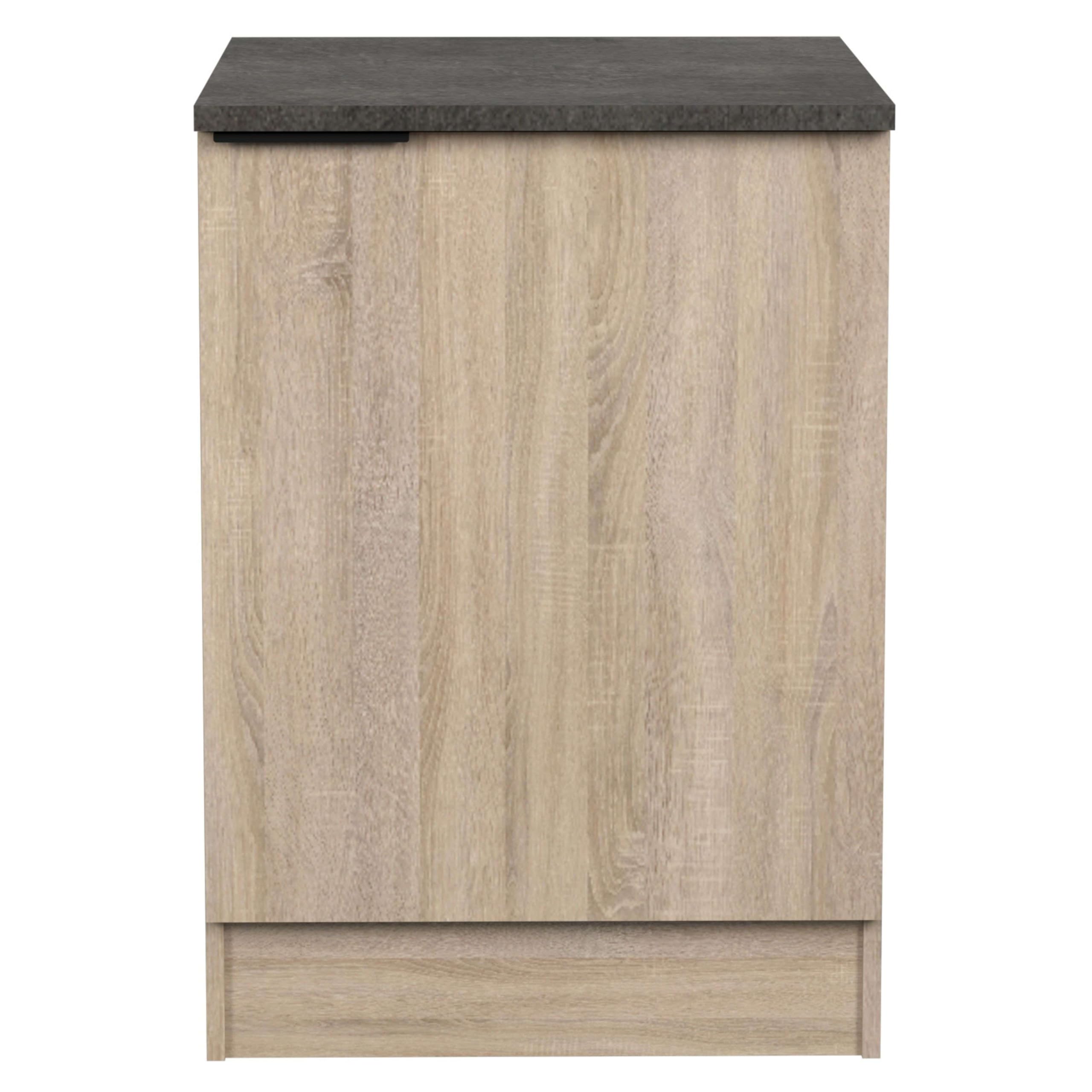 Miroytengo Módulo Cocina Inferior Arko Estilo Industrial en Color Roble Áspero y Negro con 1 Puerta y 1 Estante Interno 60x60x86 cm
