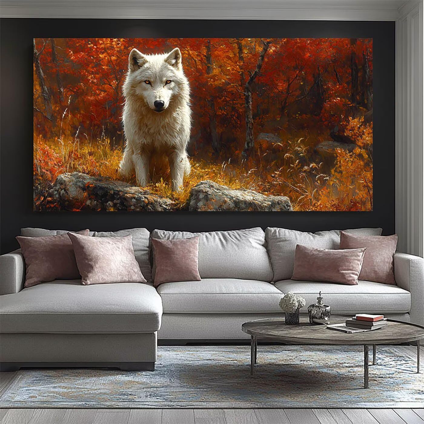 Zestawy sztuki diamentowej 5D wilk dla dorosłych, krajobraz, malarstwo diamentowe, kryształ, sztuka, haft krzyżykowy, zestaw do haftowania, 61 x 112 cm, do samodzielnego malowania według numerów, z