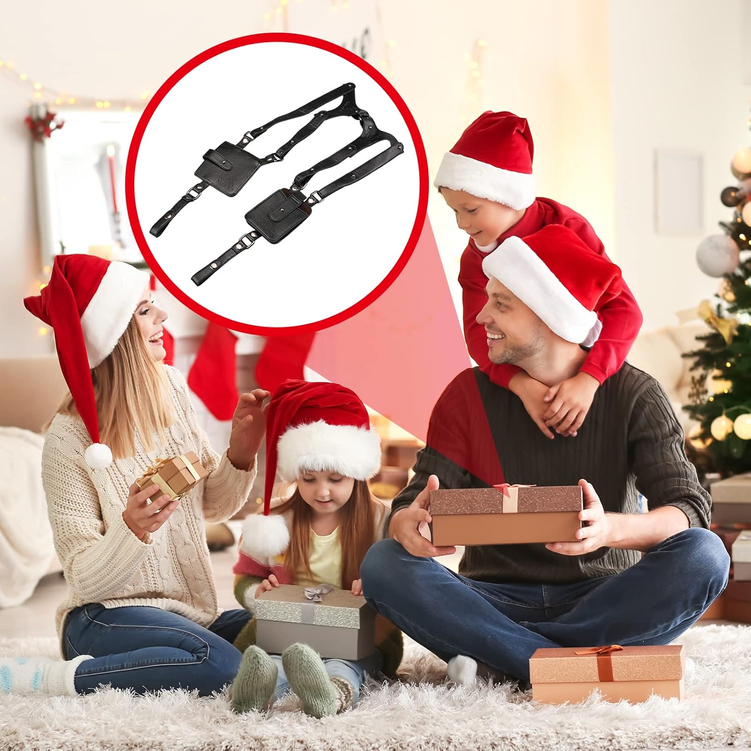 Neween Anti-Theft Hidden Underarm Strap Wallet Phone Holster Bag Leisure PU Leather Shoulder Pouch Double Shoulder Pocket Sport Vest Outdoors (Black) - Image 7