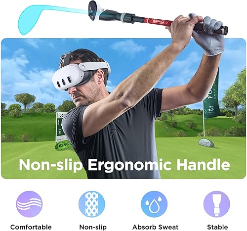 Miniatura 2 de YOGES VR Golf Club Handle Attachment Compatible with Meta Quest 2 Oculus Quest 2 Rift S, Golft Golf Club Handle Accessories for Golf +, Golf 5