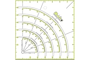 YEQIN Acrylic Quilting Ruler, 8 ½" Square Multifunctional Arcs & Fans Quilt...