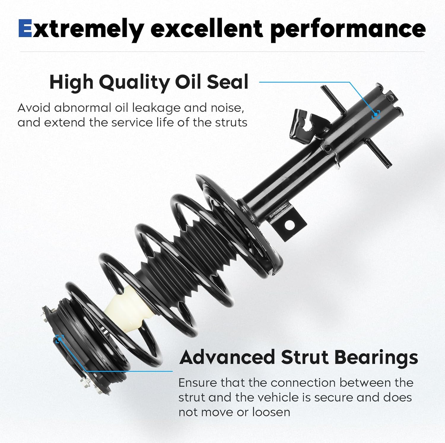 Front and Rear Struts Assembly Shock Absorber & Sway Bar End Link Compatible with 2007-2012 Nissan Sentra, Replace for 172379 172378 4341659 (6Pcs)