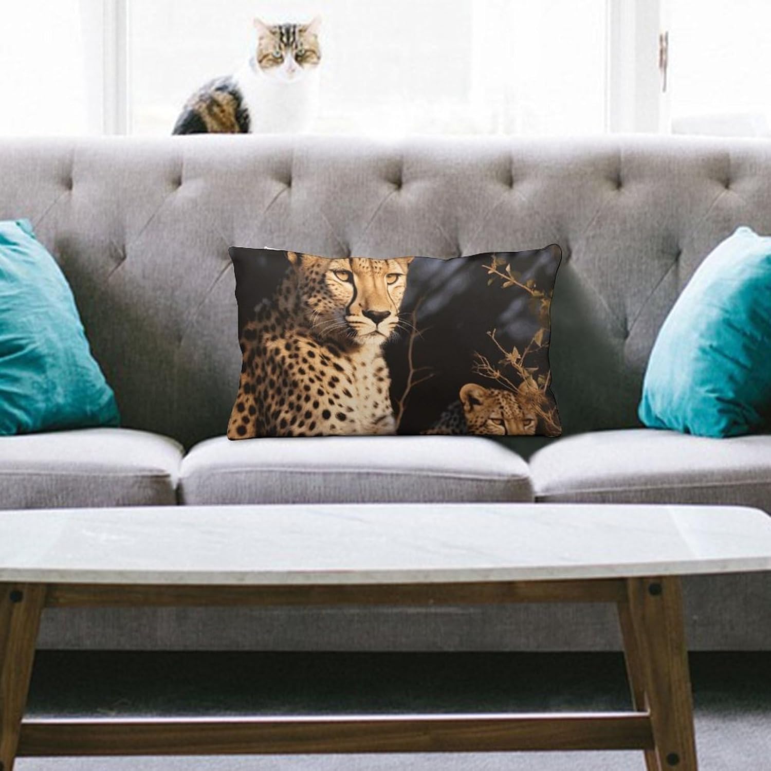 Wild Animal Leopard Pillow Cases Queen Size Set of 1 Soft Comfortable Throw Pillows Covers Decorative Pillowcase with Zipper Bed Cushion Covers for Couch Sofa Bedroom 12 "x20