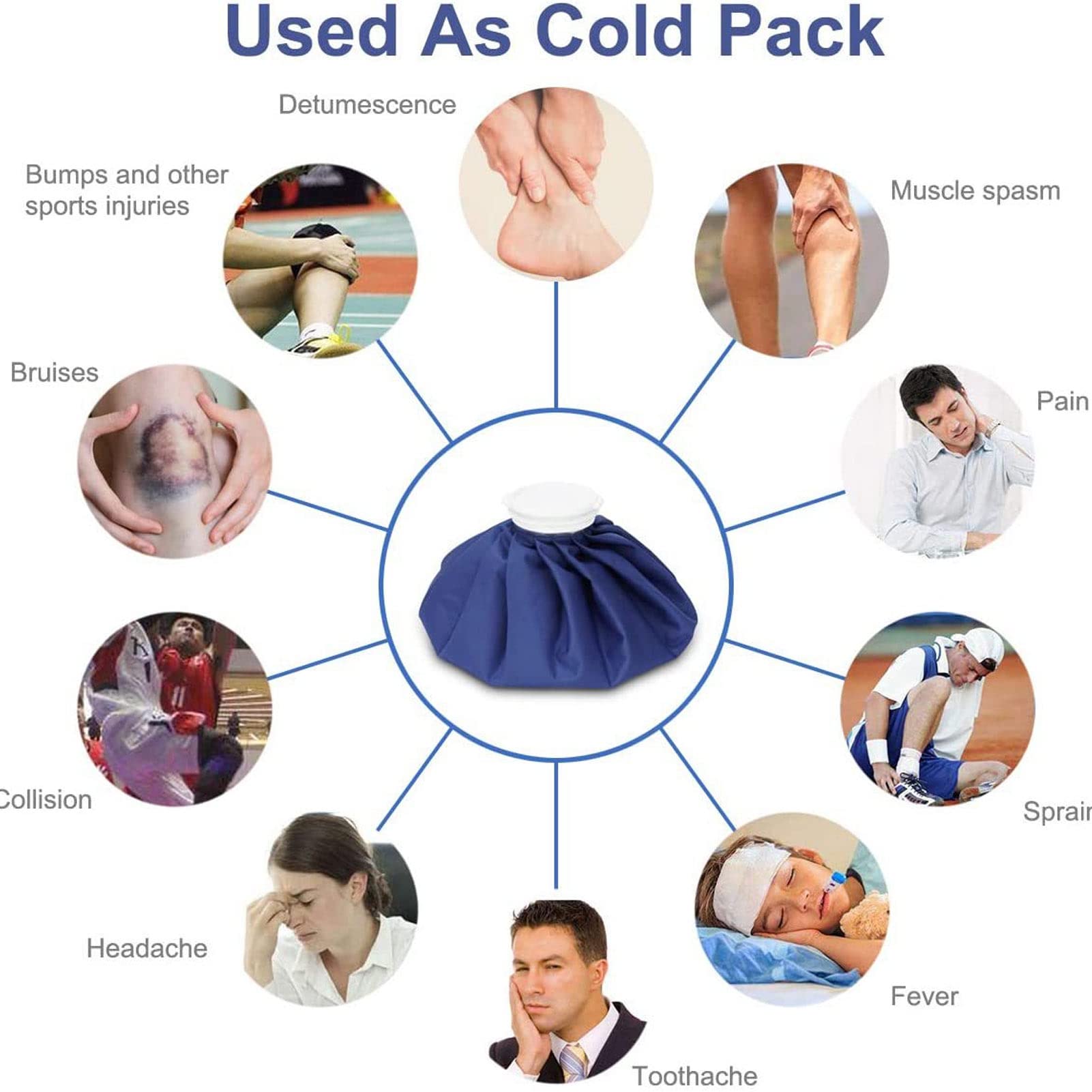 Bolsa de Hielo,Bolsas de Hielo de Tela y Material PP para Terapia en Fr¨ªo y Caliente Reutilizable Bolsas Fr¨ªas y Calientes a Prueba de Fugas para la Reducci¨®n de la Fiebre