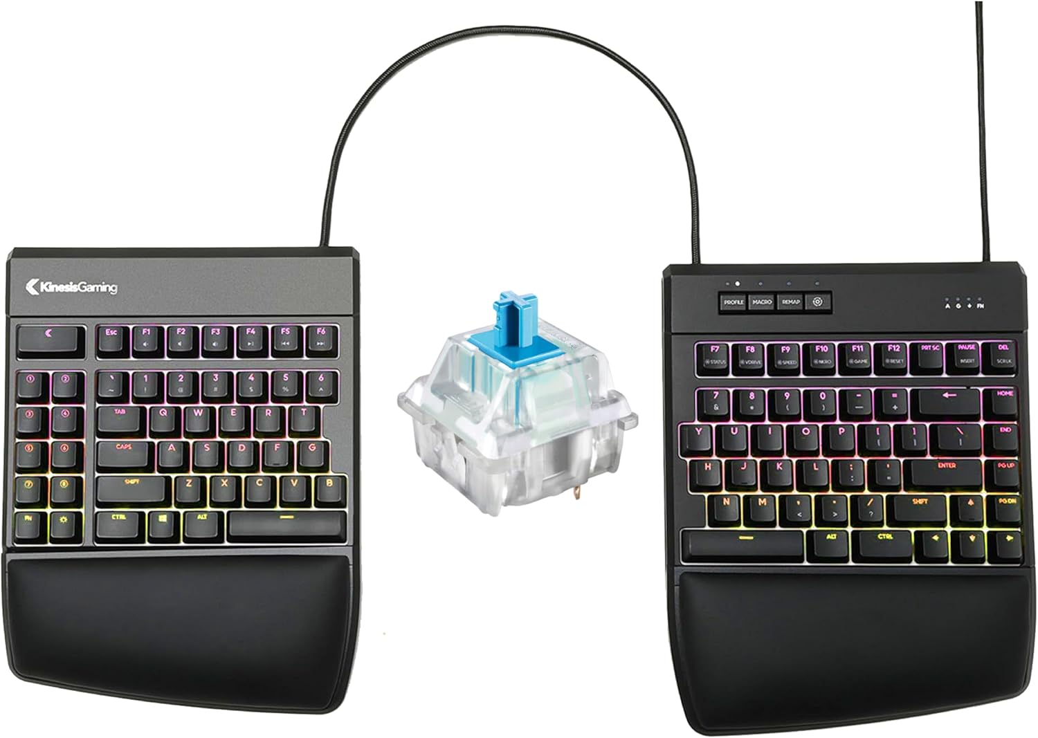 KINESIS USB GAMING Freestyle Edge RGB Split Mechanical Keyboard (MX Blue) RGB MX Blue