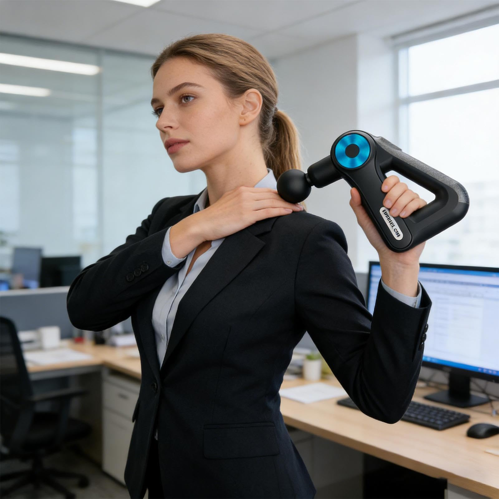Pistolet de massage, moteur à percussion pour tissus profonds, 1 ensemble, masseur à percussion, masseur musculaire portable, design sans fil, pour la maison, le bureau, les voyages