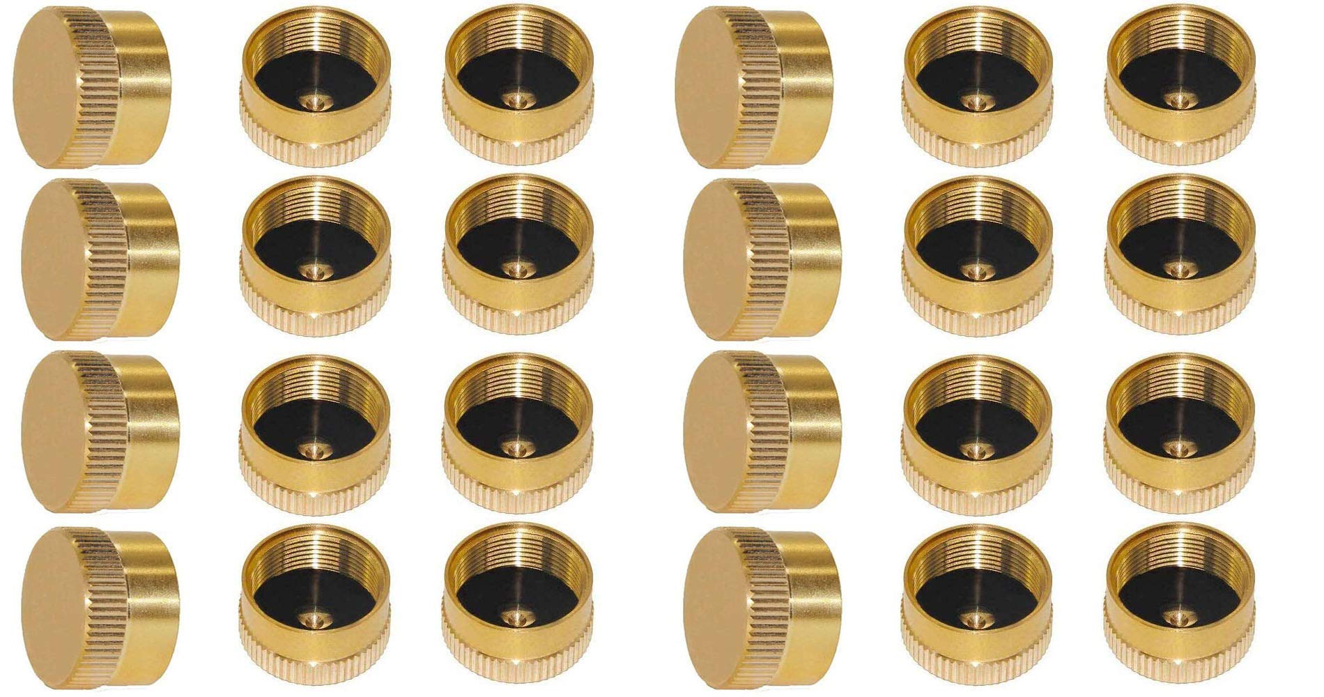 YOUHO 24pcs Brass Refill Cap 1 LB Propane Bottle Cap Gas Tank Cylinder Sealed Protection