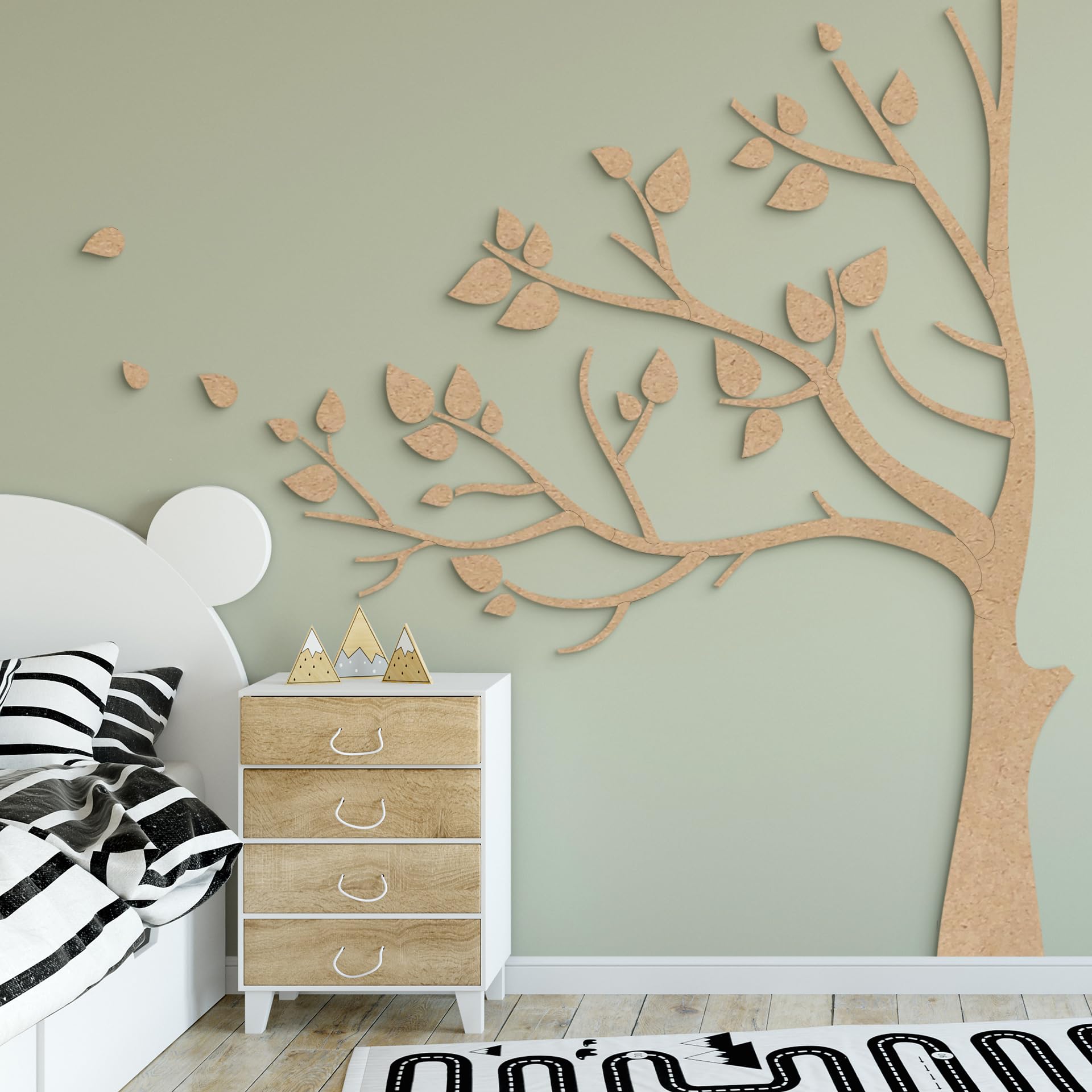 K&L Wall Art Wanddeko Holz XXL Baum | DIY Holzdeko für Wohnzimmer, Kinderzimmer, Schlafzimmer | 84-tlg. |