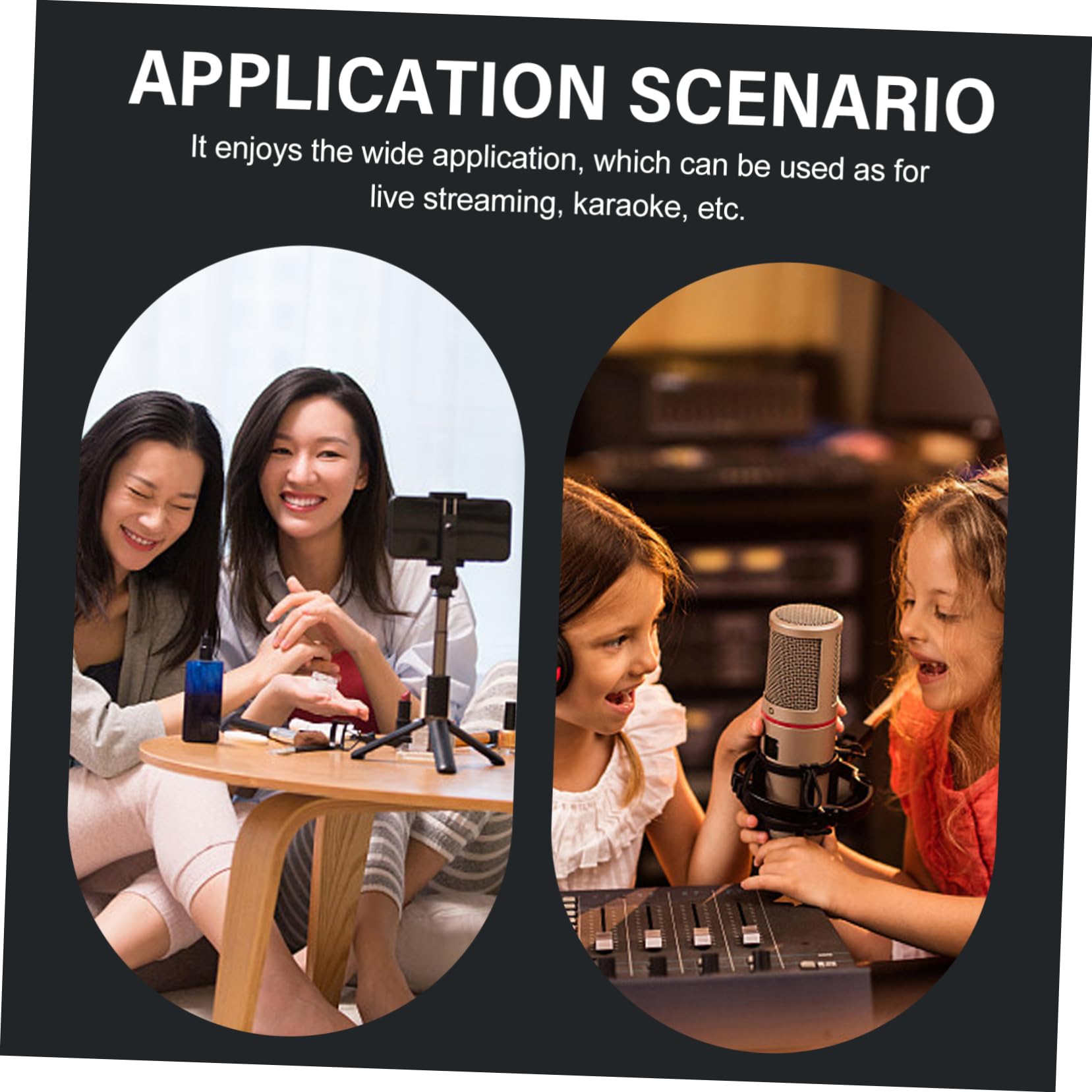 LALAFINA USB Microphone Base Lightweight Mic for Gaming Meetings and Streaming Sound No Drivers Needed for and Desktops