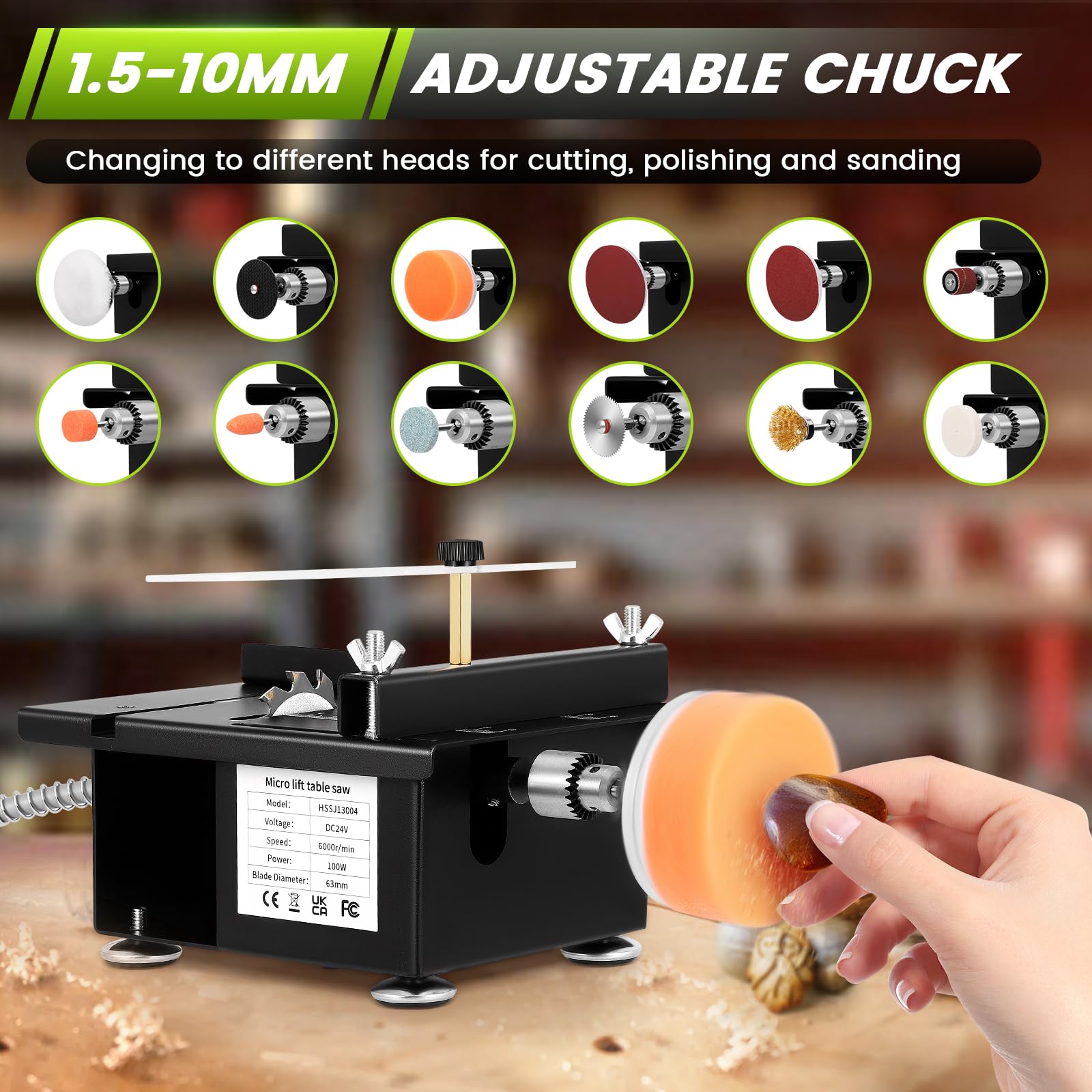 Mini sega circolare da tavolo 100W 0.1mm-16mm Multifunzione piccola macchina da taglio Lavorazione del legno acrilico modello di precisione