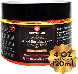Wood Burning Gel Kit 4 OZ | Heat Activated Non-Toxic Paste for DIY Crafting, with Mini Scraper, Template Sticker, Paint Brush - Accurately & Easily Burn Designs on Wood, Canvas, Denim