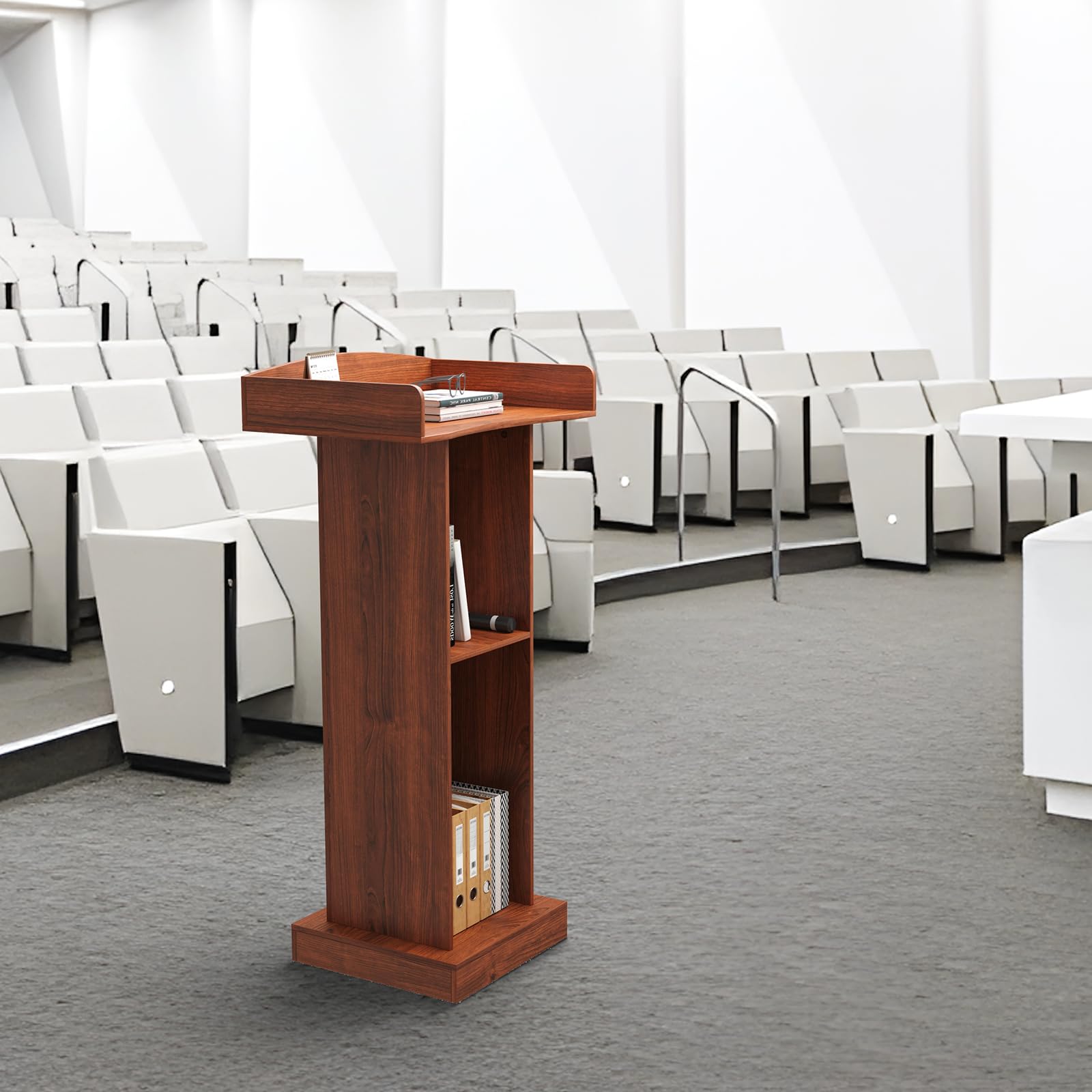 uyoyous Podium Debout en Bois, Pupitre Table Debout Chaire D'église Pupitre Portable pour Salle de Classe de Bureau, Salle à Manger Réception, 60cm x 40cm X120cm