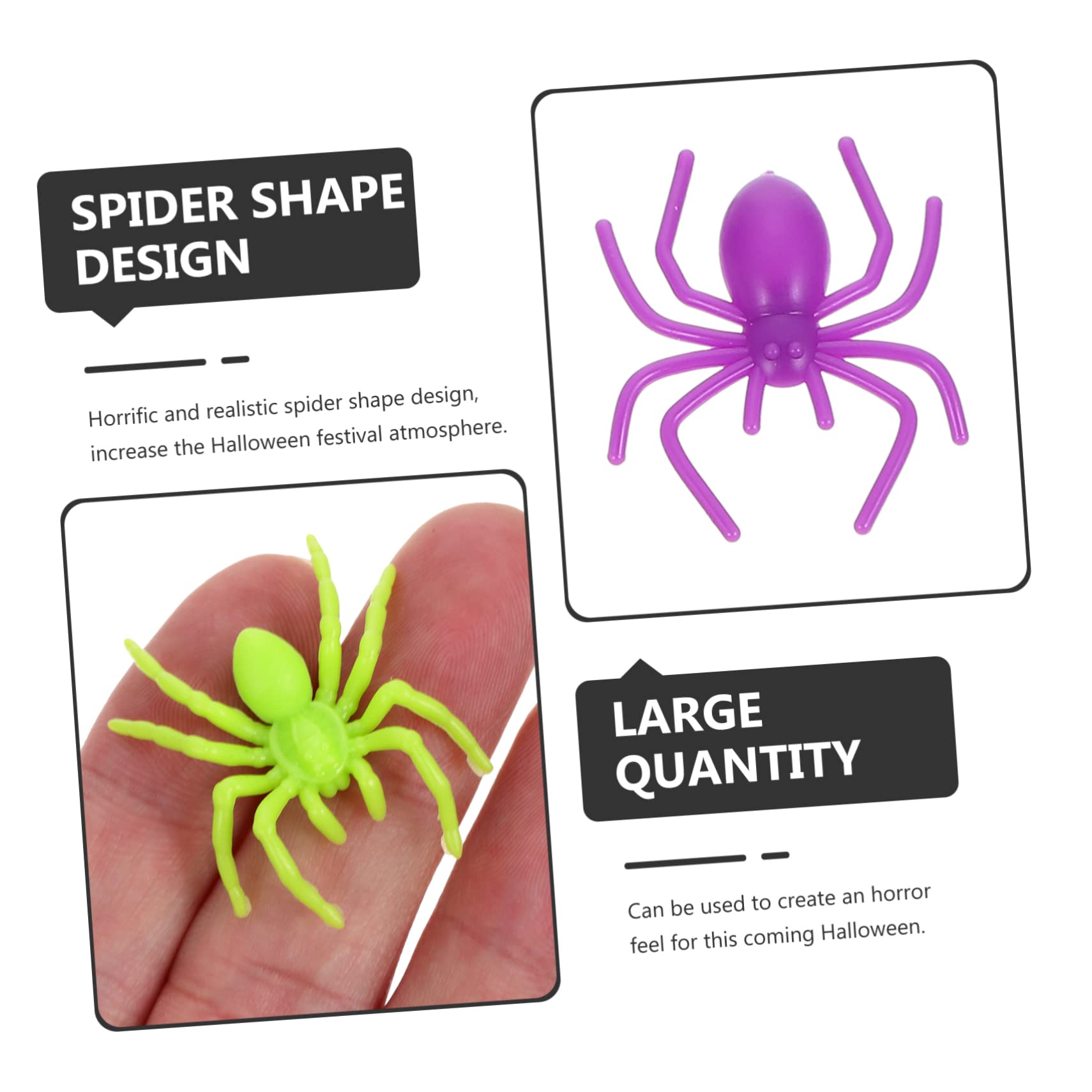 150pcs Araignée Réaliste Décoration D'Halloween, Plastique Mini Araignée Noir Réaliste Effrayant Araignée Farce Halloween Décorations De Maison Hantée Pour Halloween Fêtes