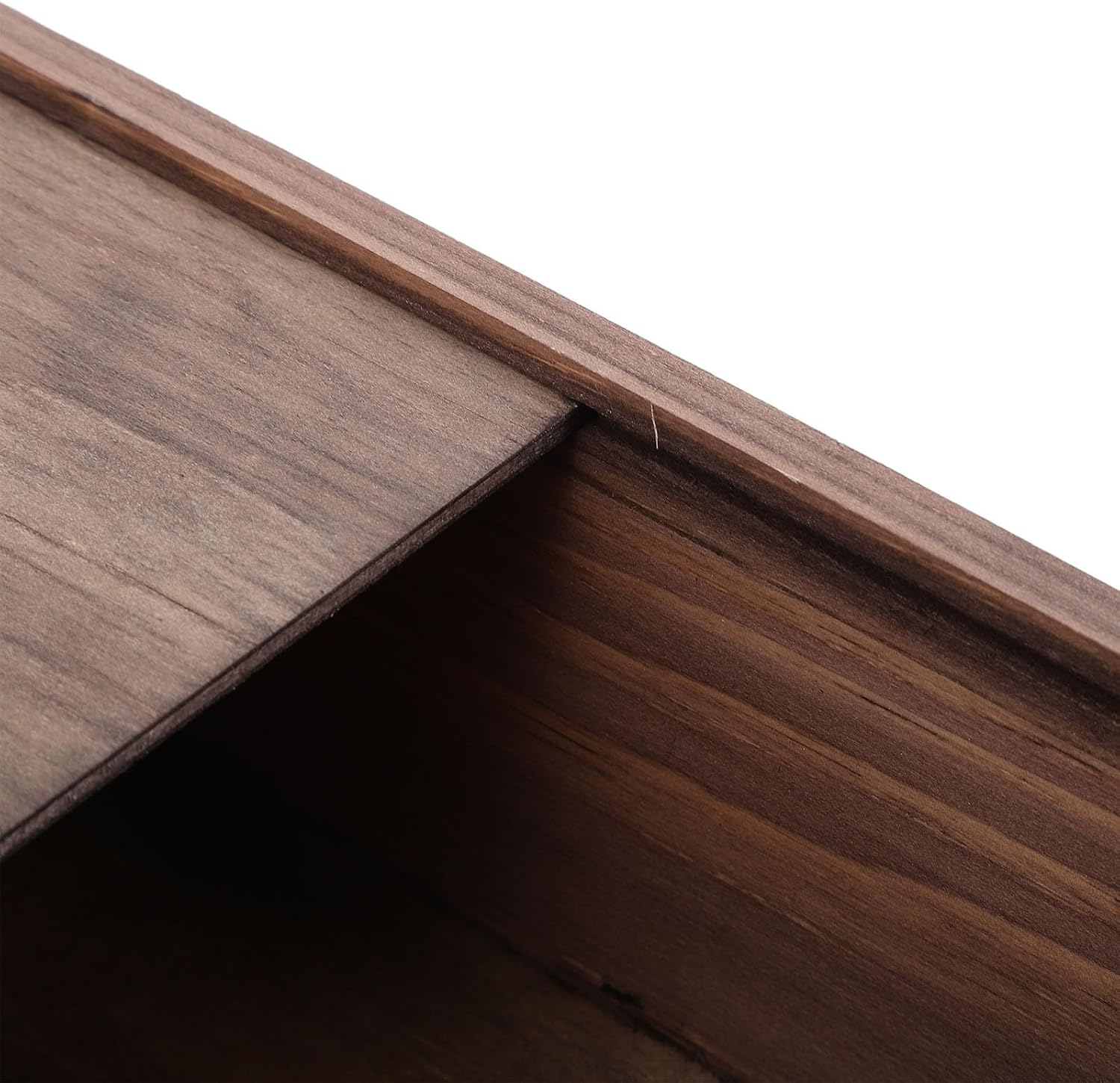 Wood Storage Box with Slide Lid, Rectangular Wooden Organizer for Jewelry and Stationery, Sturdy Wood Material with Rustic Style, for Desk or Coffee Table Storage, 7.9x5.9x3.2in