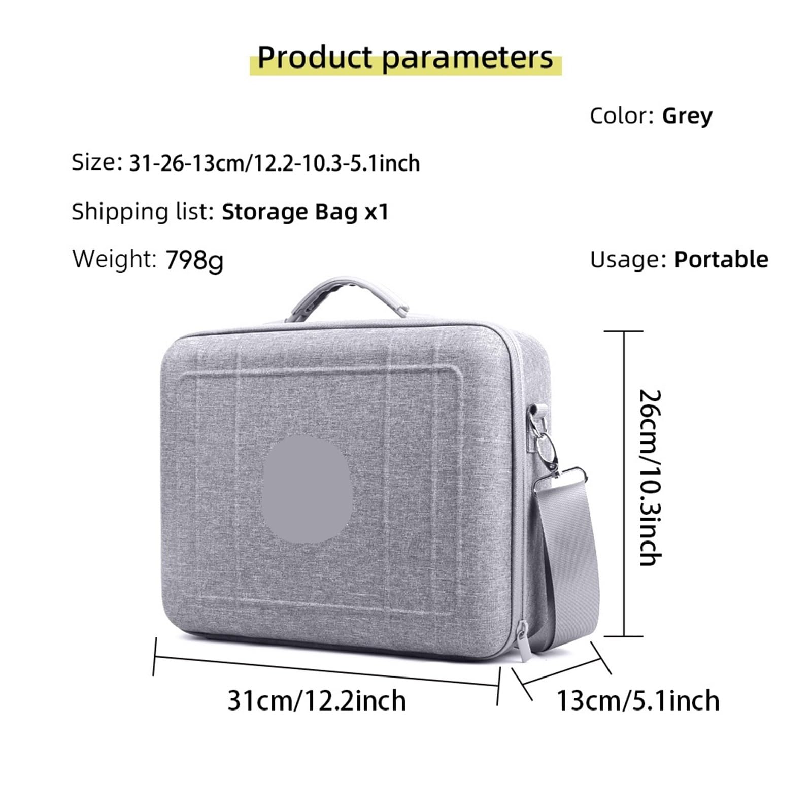 For RC N3 Custodia portatile Borsa da trasporto a tracolla for accessori Drone Neo 2(Black)