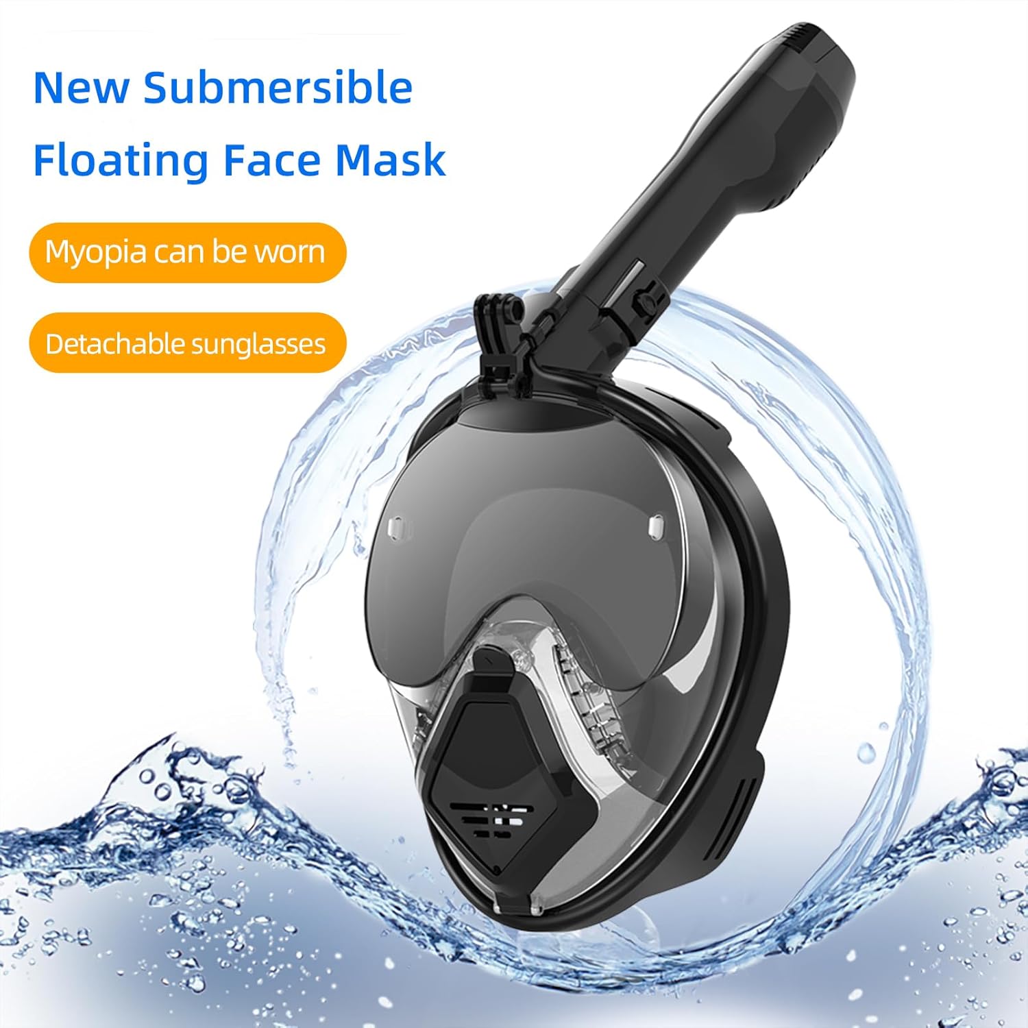 Full Face Snorkel Mask for Adults, 180 Degree Panoramic View Snorkeling Gear with Camera Mount, Gill-Type Respiratory System, Anti-Leak & Anti-Fog, Features an Ergonomic Silicone Base for Men/Women - Image 2