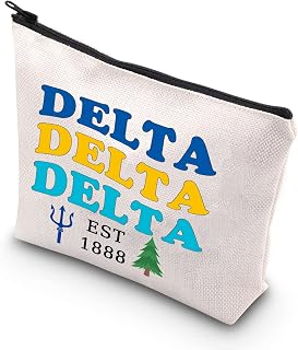 VANSII Sorority Makeup Bag Tri Delta Est 1888 Sorority Big Little Greek Gift Rush Gifts Women's Fraternity（EST 1888）