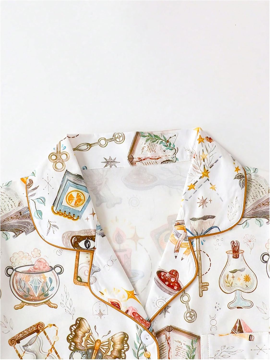 WDIRARA Women's Cute Cartoon Print 2 Piece Pajama Set Button Down Sleepwear Shorts Pjs Sets - Image 3