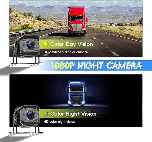 Miniatura 5 de Sistema de cámara de respaldo con cable de 4 cámaras con monitor IPS de 10.1 pulgadas para camión, autocaravana, remolque, cámara de visión trasera,