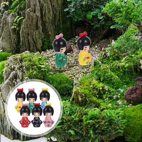 Miniatura 2 de Didiseaon Miniaturas japonesas Kimono Muñecas japonesas Adorno miniatura Mini Kimono Muñeca Decoración Decoración de Escritorio para el Hogar