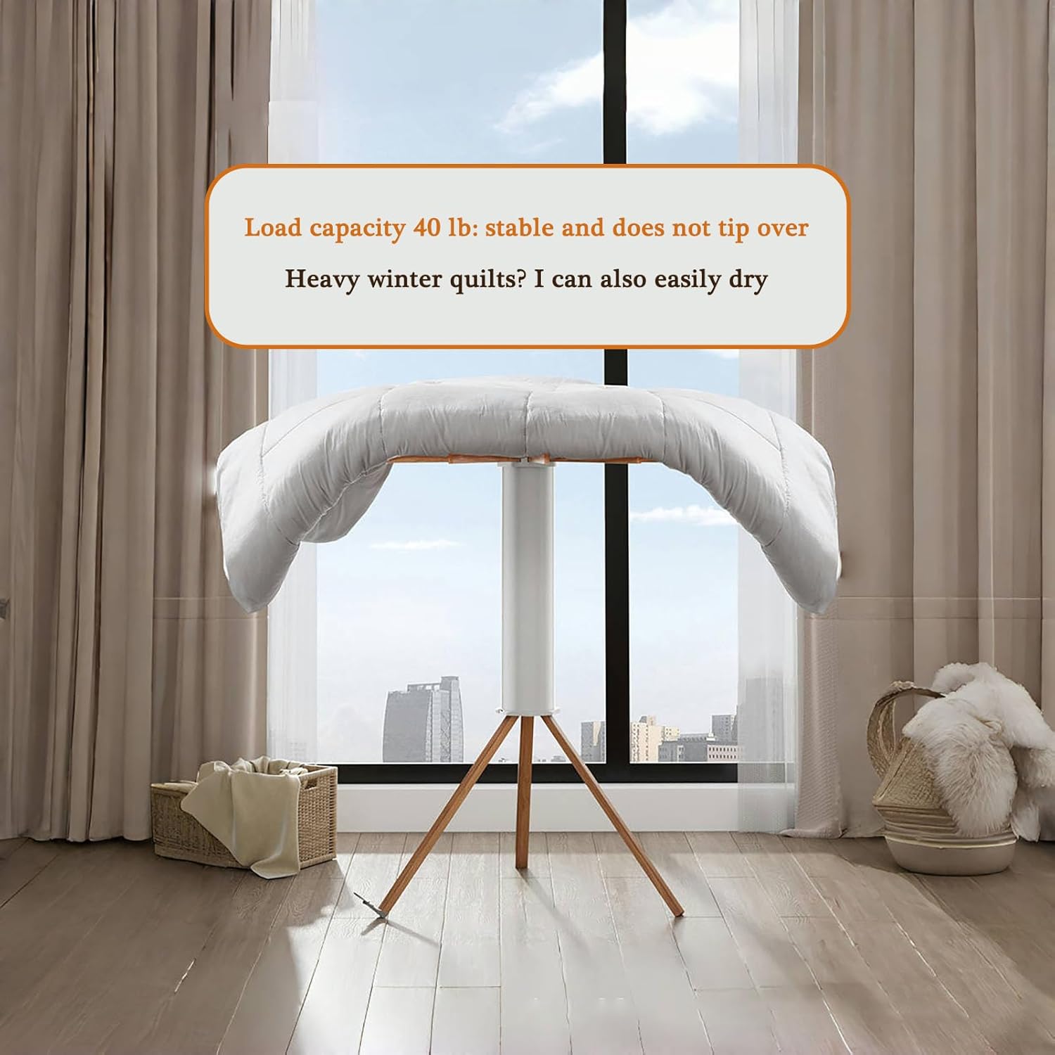 Tripod Clothes Drying Rack Foldable, Drying Clothes Octopus Cylinder Portable Clothes Rack, 16 Drying Rods Space Saving Drying Rack, Outdoor Collapsible Drying Rack Clothing