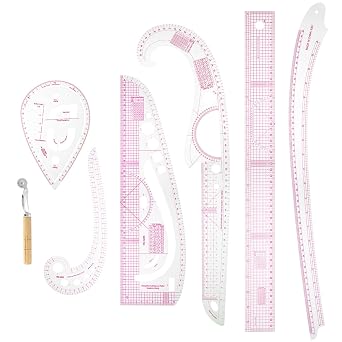 QWORK  7 Pieces Curve Sewing Rulers Set, Curve Shaped Ruler, Sewing Accessories, for Designers, Pattern Makers, Tailors