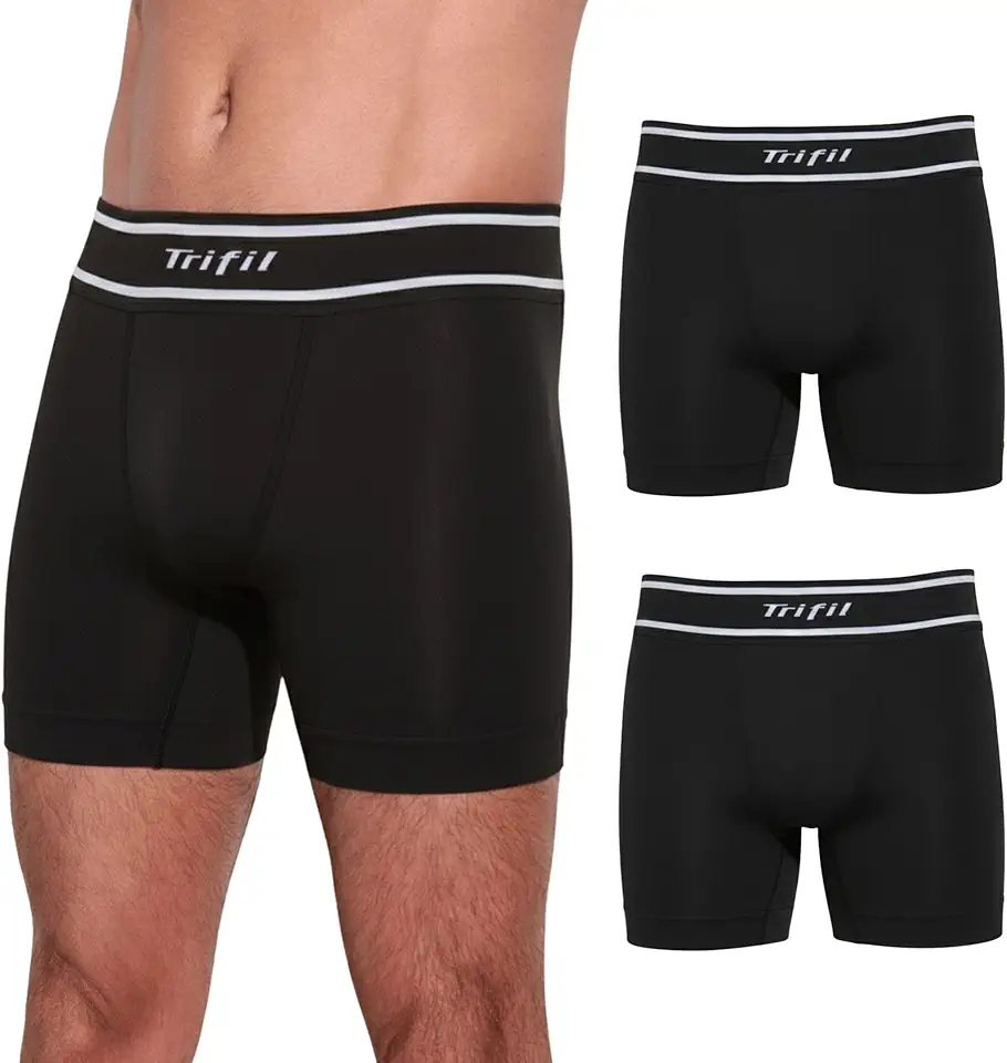 Kit 2 Cuecas Boxer Trifil Poliamida Toque Gelado Sem Costura Cós Duplo Lisa