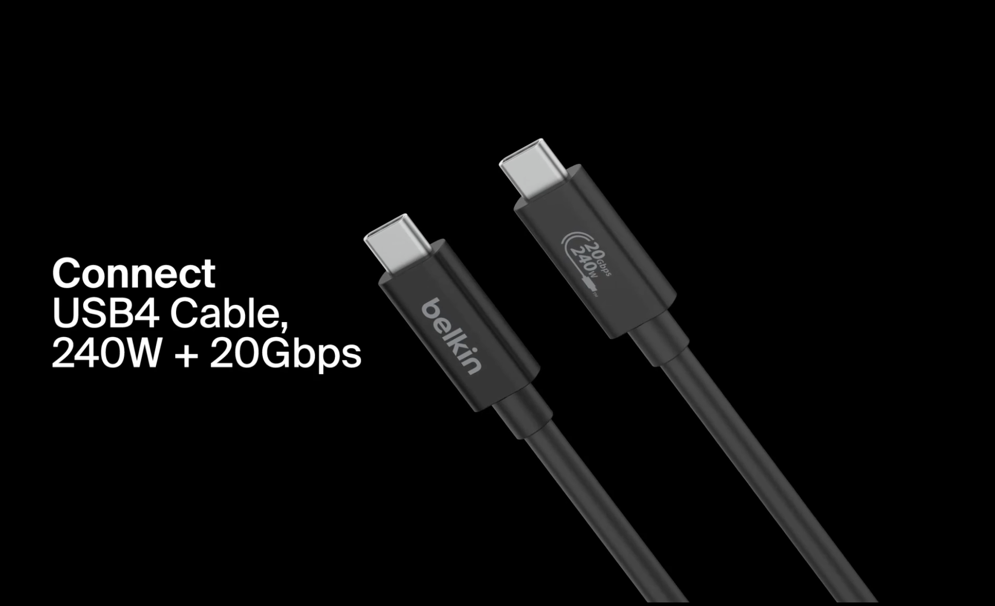 Aazon.co: Belkin Connect USB4 Cable (6.6ft/2 Power Cable), USB-C To USB-C Cable W/ 240W Power - View #2