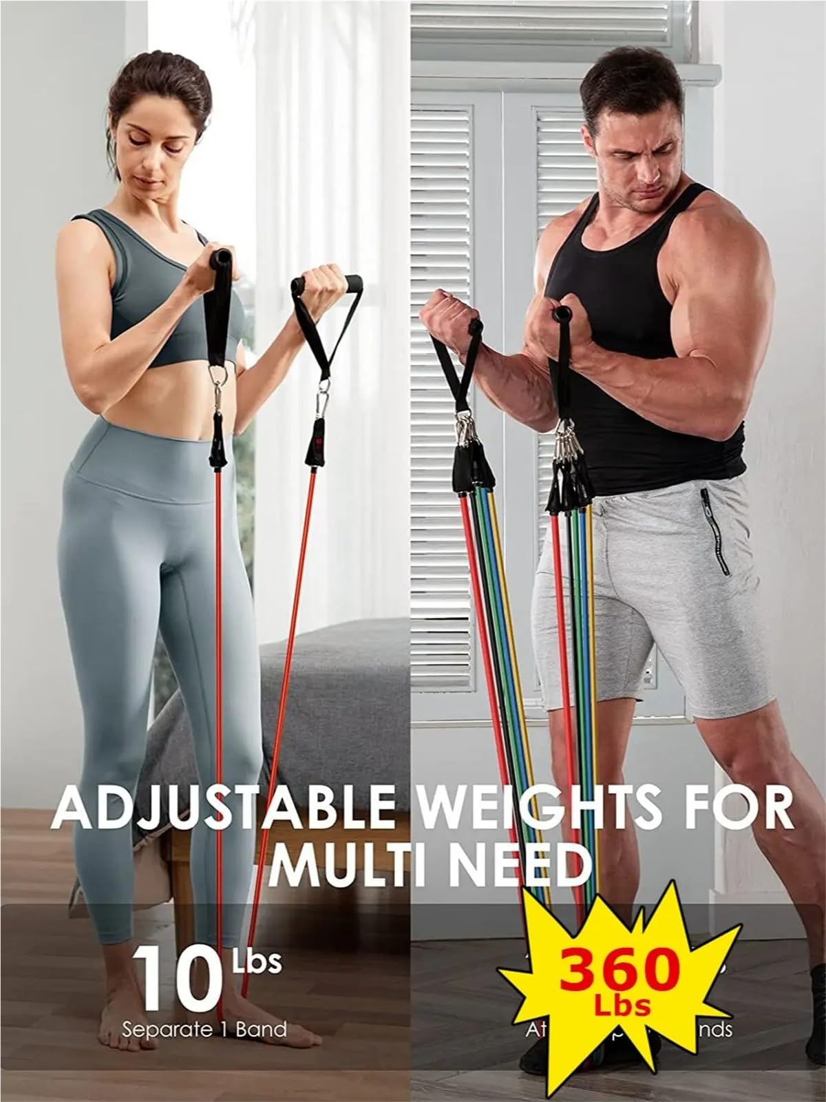 Fitnessbänder Widerstandsbänder 360lbs Fitness Übungen Widerstand Bands Set Elastische Rohre Zugseil Yoga Band Training Workout Ausrüstung for Home Gym Gewicht